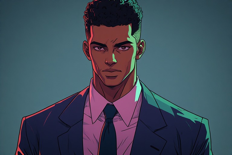 Black president wearing a presidential suit.
