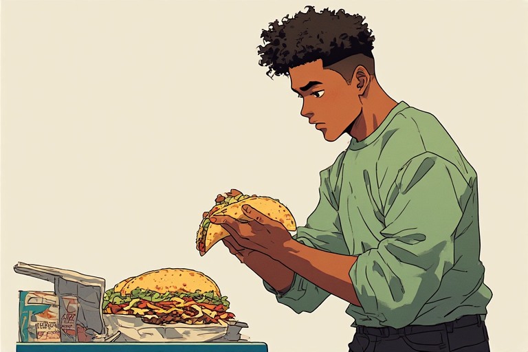 Spanish man enjoying a meal.